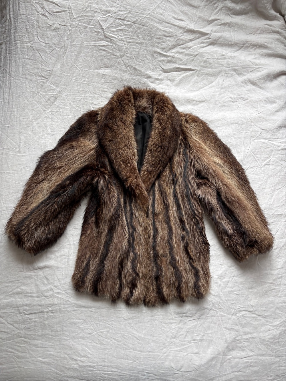 Vintage Late 1960s Raccoon Fur Coat